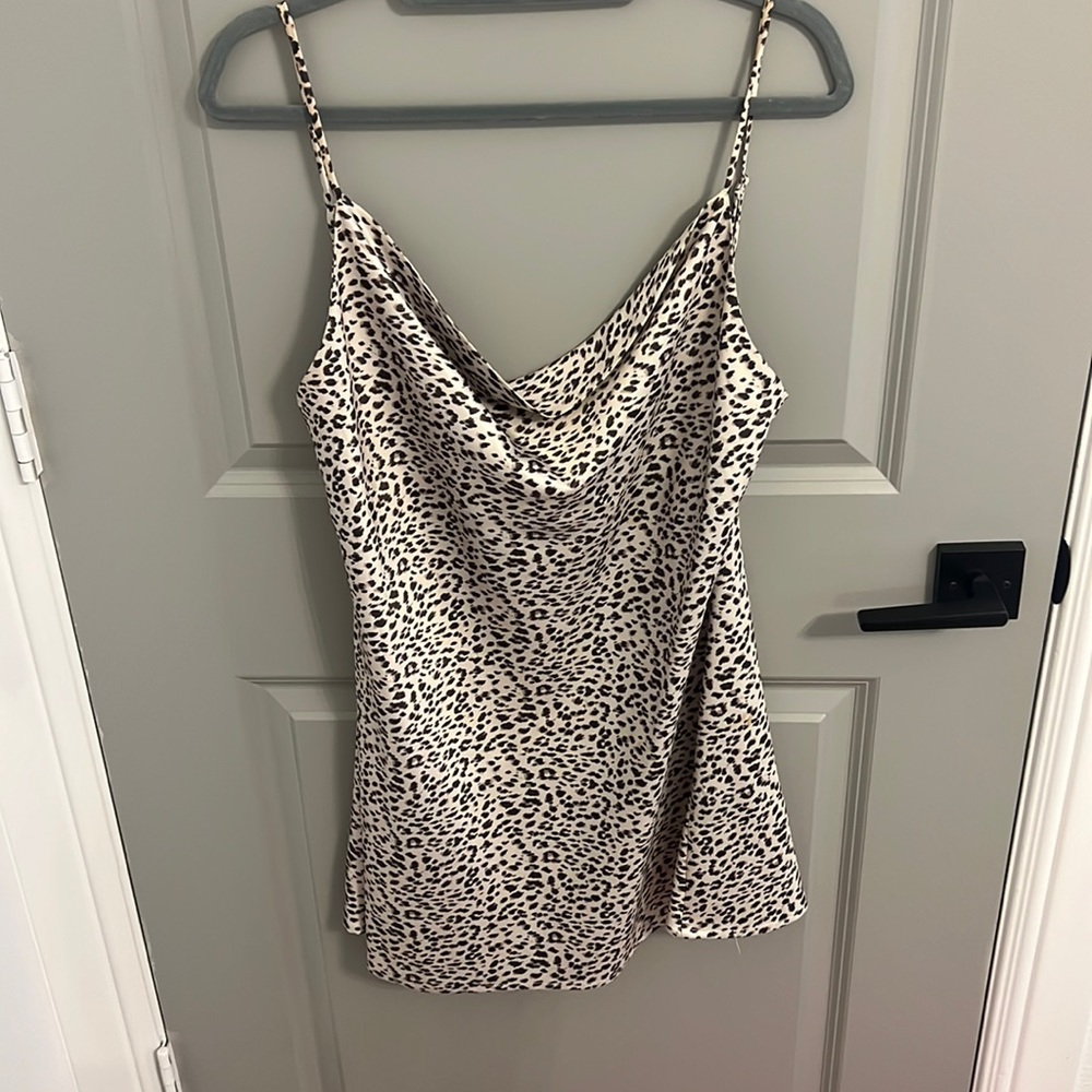 silk cheetah mini dress